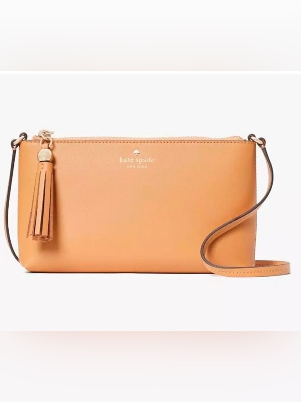 Kate Spade Ivy Street Leather Crossbody Bag with Tassel, tan